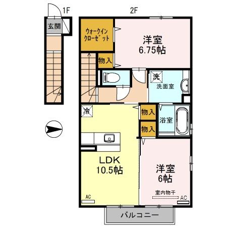 和歌山市湊のアパートの間取り