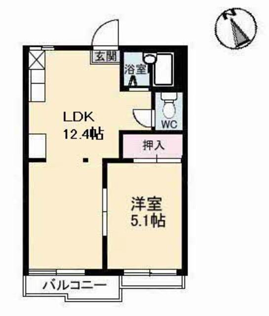 福山市横尾町のアパートの間取り