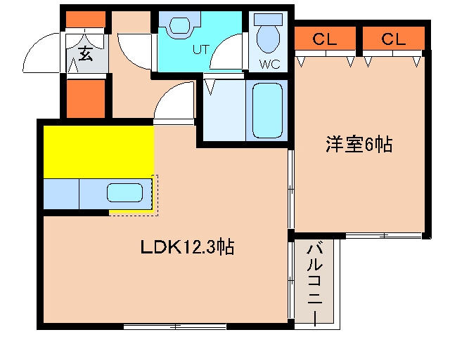 函館市弁天町のアパートの間取り