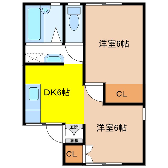 長野市上松のアパートの間取り