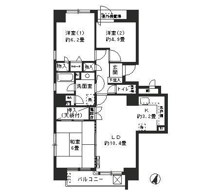 新宿区南山伏町のマンションの間取り