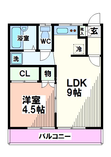 国分寺市光町のアパートの間取り