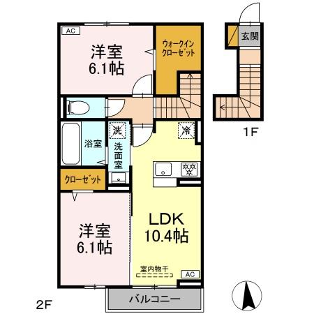 柏市小青田のアパートの間取り