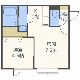 札幌市手稲区曙五条のアパートの間取り