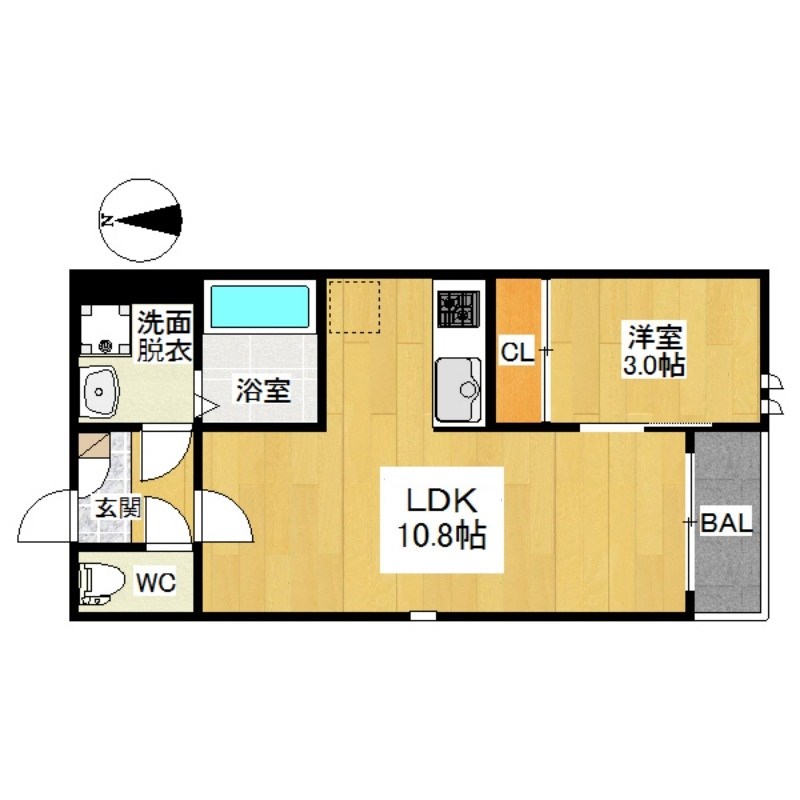 名古屋市守山区中新のアパートの間取り