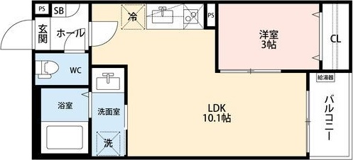 名古屋市中川区戸田ゆたかのアパートの間取り