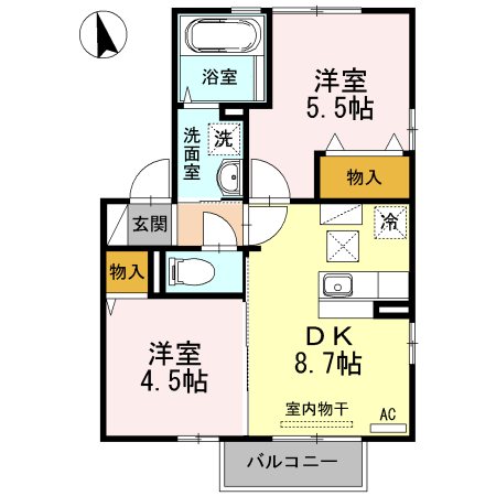 ガーデンヴィラ　B棟の間取り