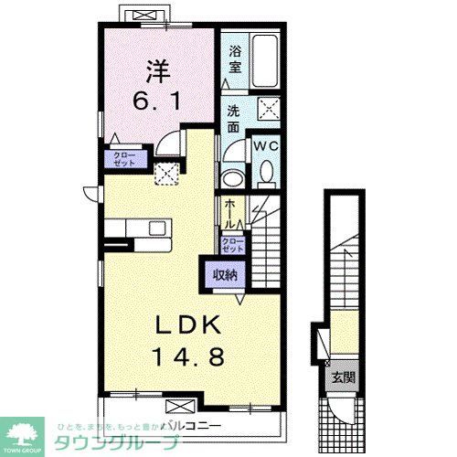 比企郡小川町大字小川のアパートの間取り