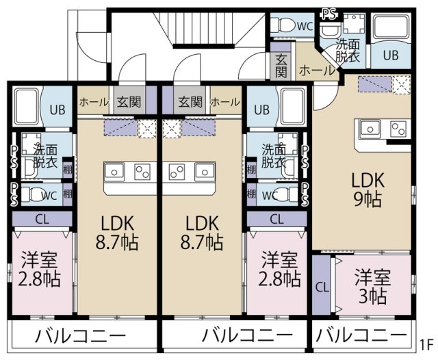 姫路市幸町のアパートの間取り