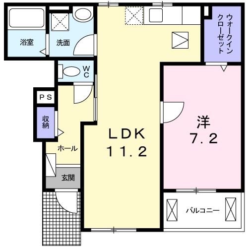 熊本市東区健軍本町のアパートの間取り