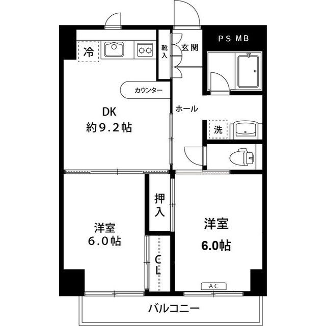 東急田園都市線 梶が谷駅 徒歩8分 5階建 築28年の間取り写真