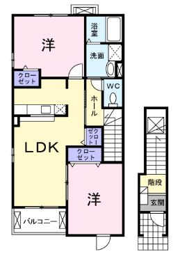 府中市高木町のアパートの間取り