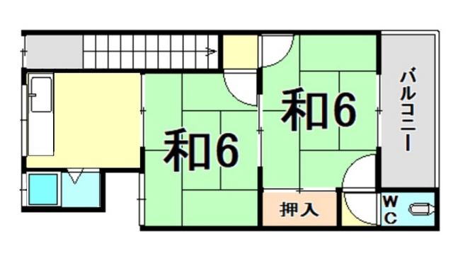 尼崎市竹谷町のアパートの間取り