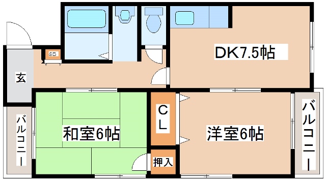 神戸市西区伊川谷町潤和のマンションの間取り