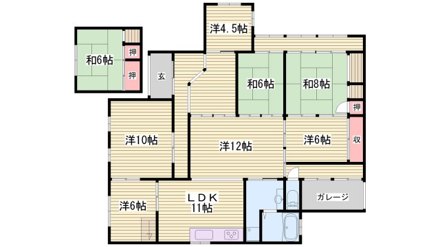 西中島平屋の間取り