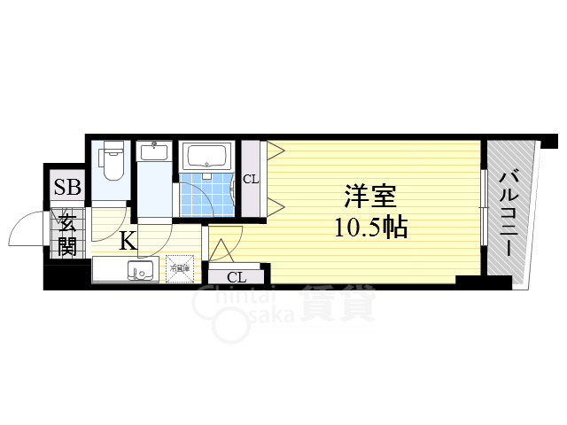 大阪市西区土佐堀のマンションの間取り