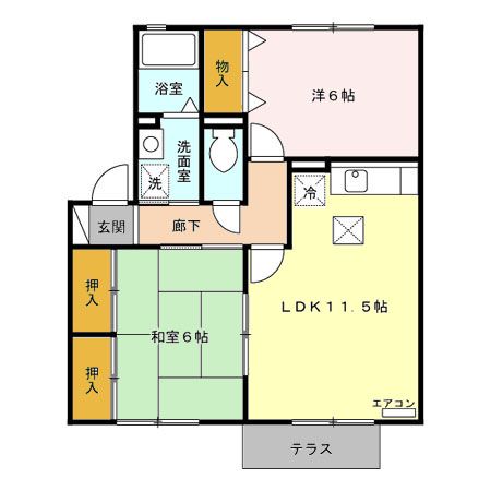 水戸市住吉町のアパートの間取り