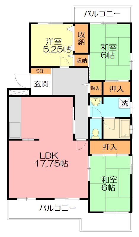 厚木市森の里のマンションの間取り