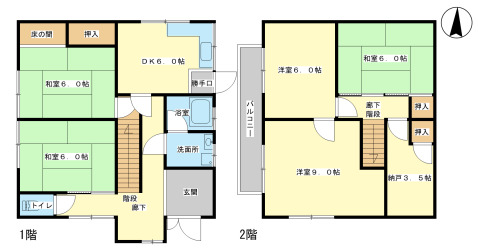 御立中八丁目住吉貸家の間取り