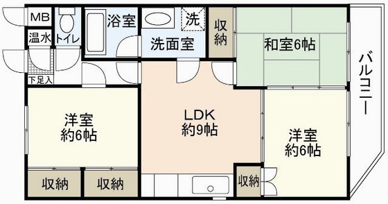 廿日市市平良のマンションの間取り