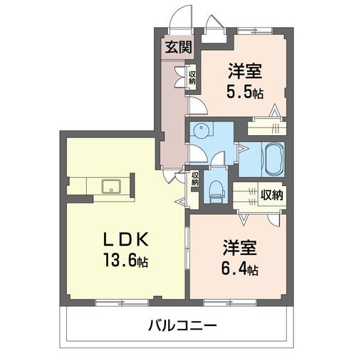 下野市文教のアパートの間取り