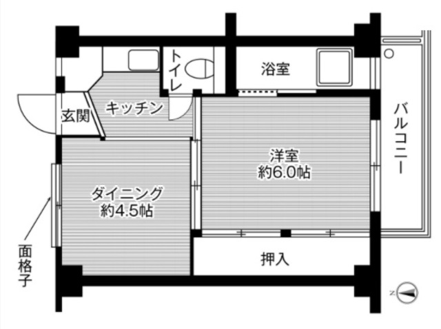 堺市東区南野田のマンションの間取り