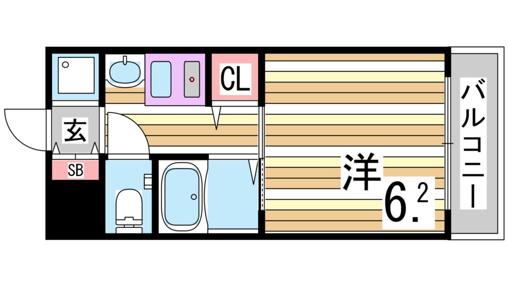 神戸市中央区東川崎町のマンションの間取り