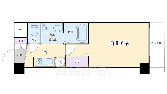 京都市上京区南佐竹町のマンションの間取り