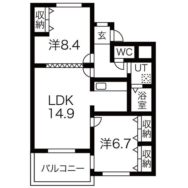 【知多郡美浜町大字河和のマンションの間取り】