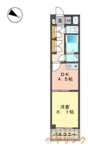 長久手市岩作長筬のマンションの間取り