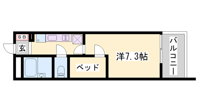 明石市大久保町大窪のマンションの間取り