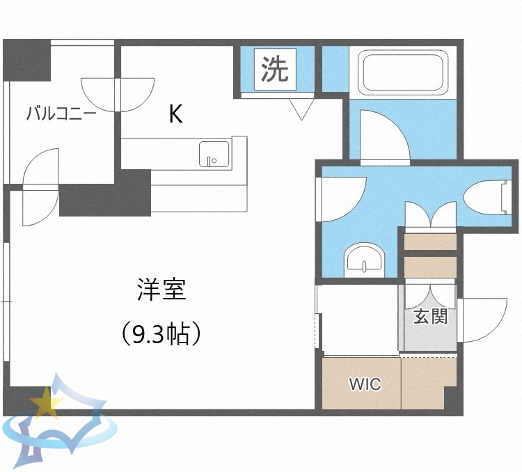 札幌市中央区南七条西のマンションの間取り