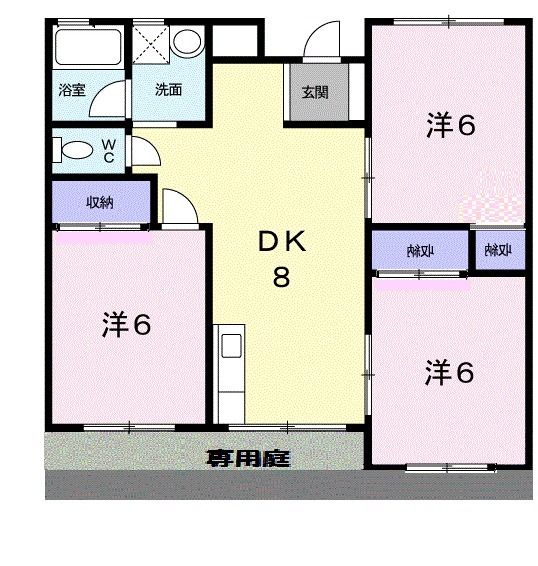 河内長野市松ケ丘西町のアパートの間取り