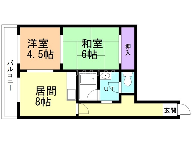 札幌市豊平区平岸八条のマンションの間取り