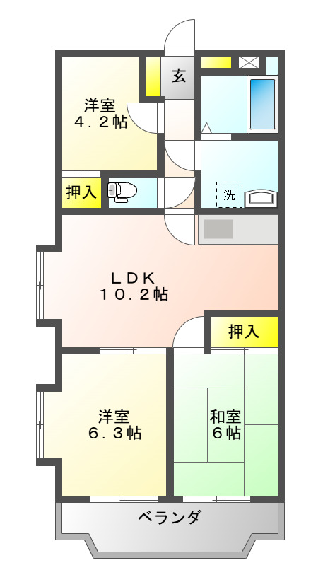 津市新町のマンションの間取り