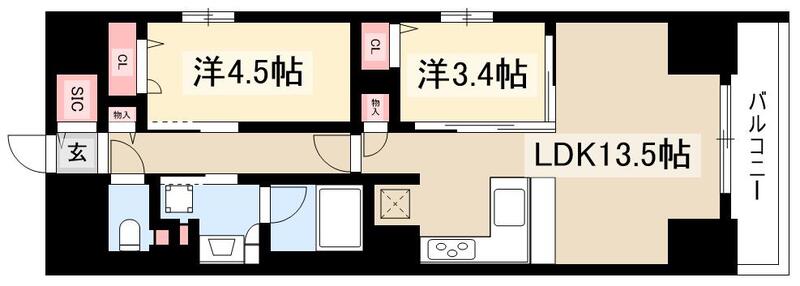 プレサンス　ロジェ　栄三丁目の間取り