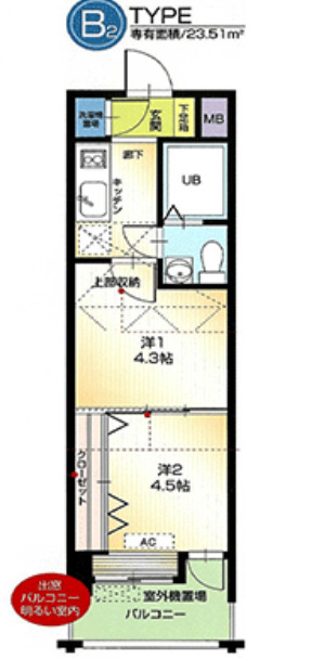 福岡市南区清水のマンションの間取り