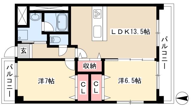 ｔｗｏｅｅｓ　＃２の間取り