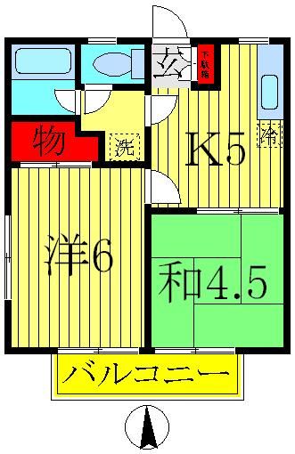 柏市豊住のアパートの間取り