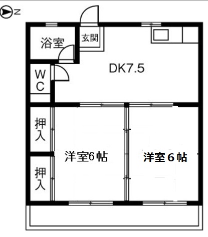 第２オカハイツの間取り