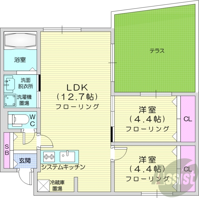 フォレスタ北9条の間取り