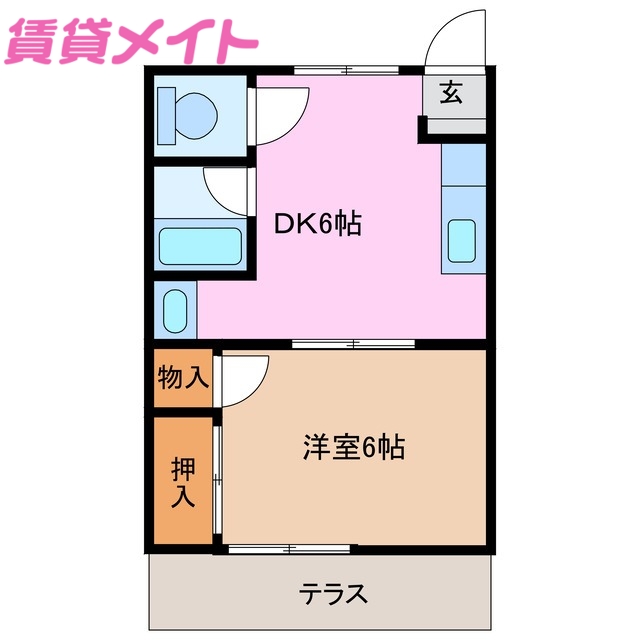 津市白山町南家城のアパートの間取り