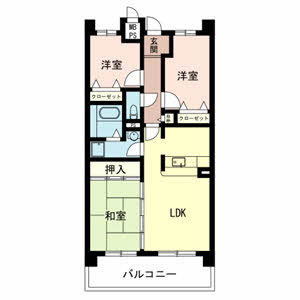 神戸市東灘区向洋町中のマンションの間取り