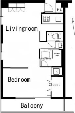 芦屋市茶屋之町のマンションの間取り