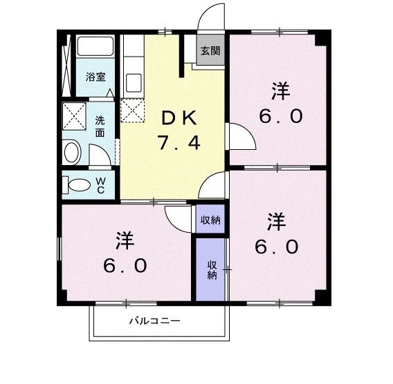 ハイツ久得IIＢの間取り