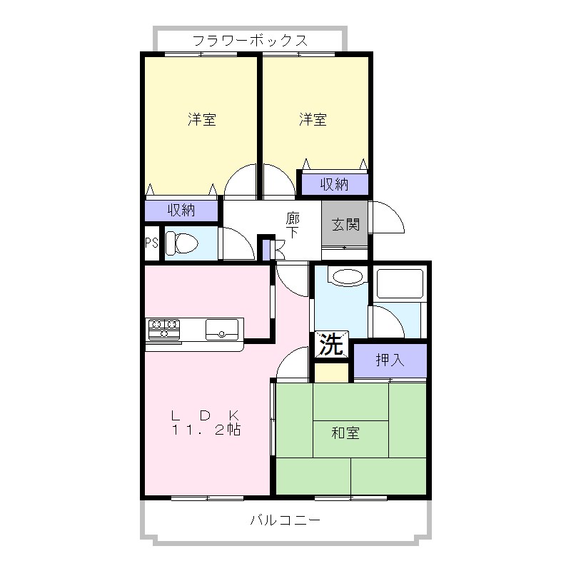 ルシエール飯山満壱番館の間取り