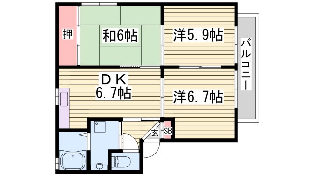 ＳＥＲＩＥ B棟の間取り