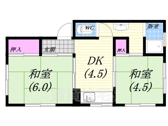 芦屋市大原町のマンションの間取り