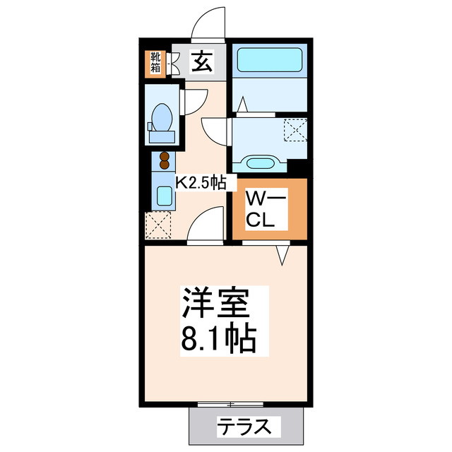 熊本市中央区出水のアパートの間取り