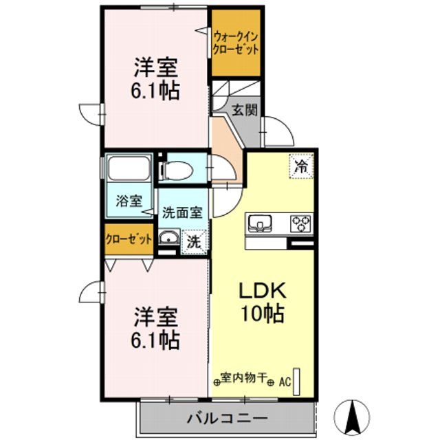 横須賀市池田町のアパートの間取り